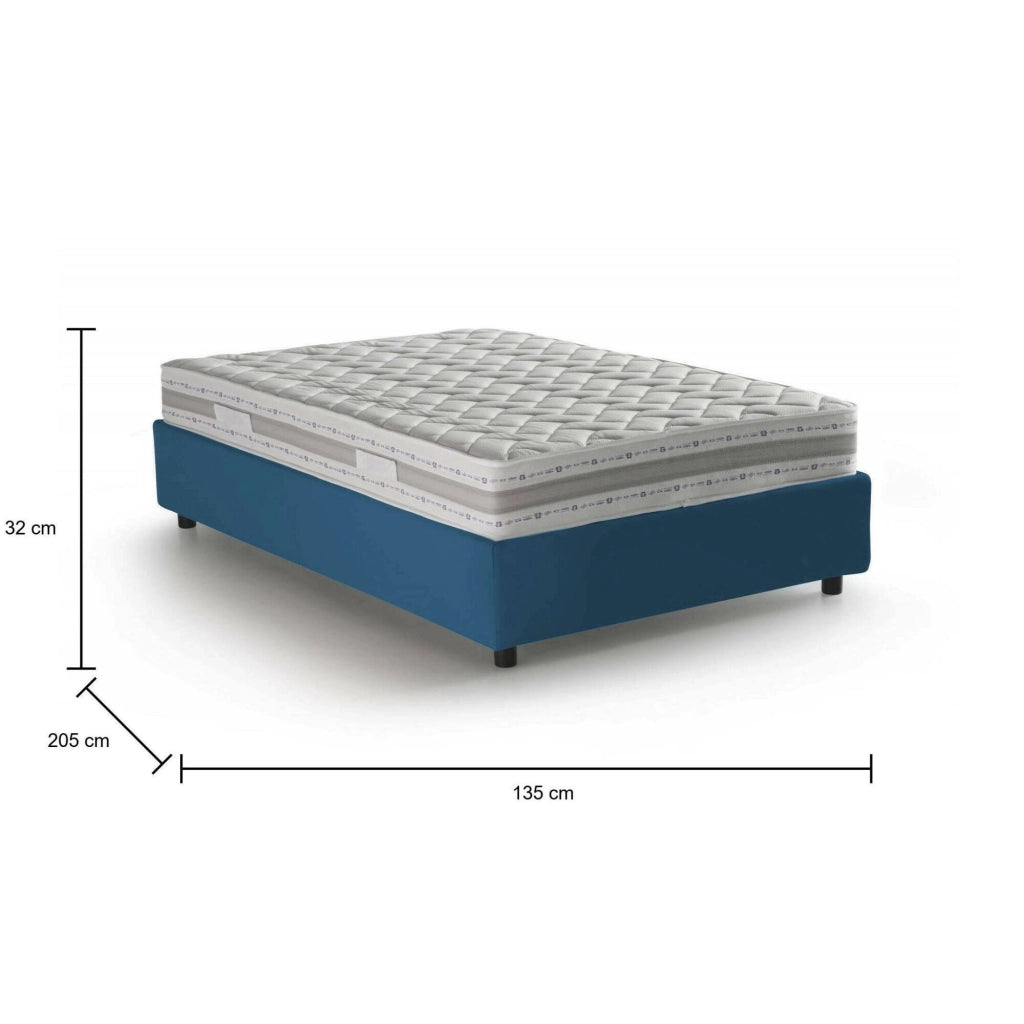Aftis, Letto Piazza e Mezza Materasso Incluso Made in Italy, blu