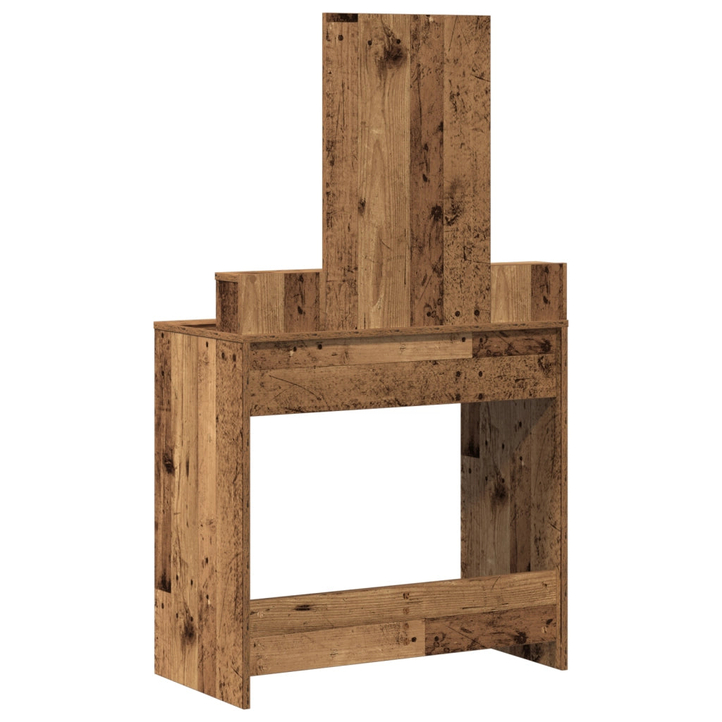 Tavolo da Trucco con Cassetti in Legno Antico 79x41x140 cm