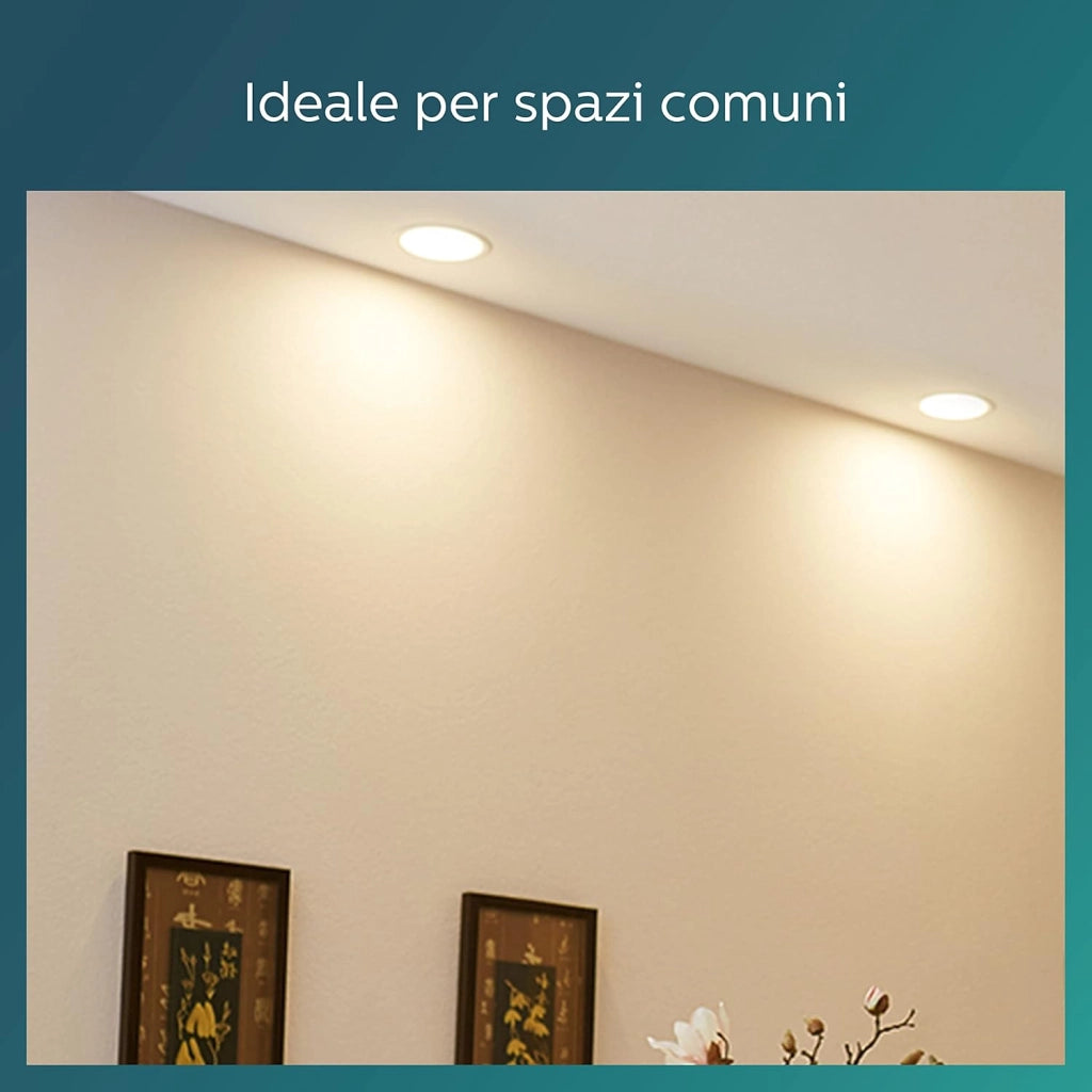 PHILIPS FARETTO INCASSO 80 MM  6,0W  500LM 3000K MESON  Luce Bianca Calda