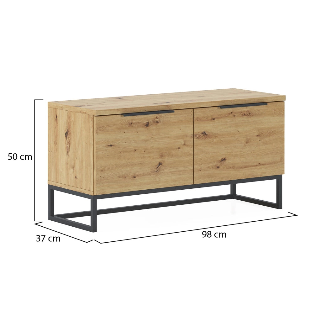 Sciara, Cassapanca Colore Ripiano Marrone, 98x37x50h cm Marrone Rovere Nodi