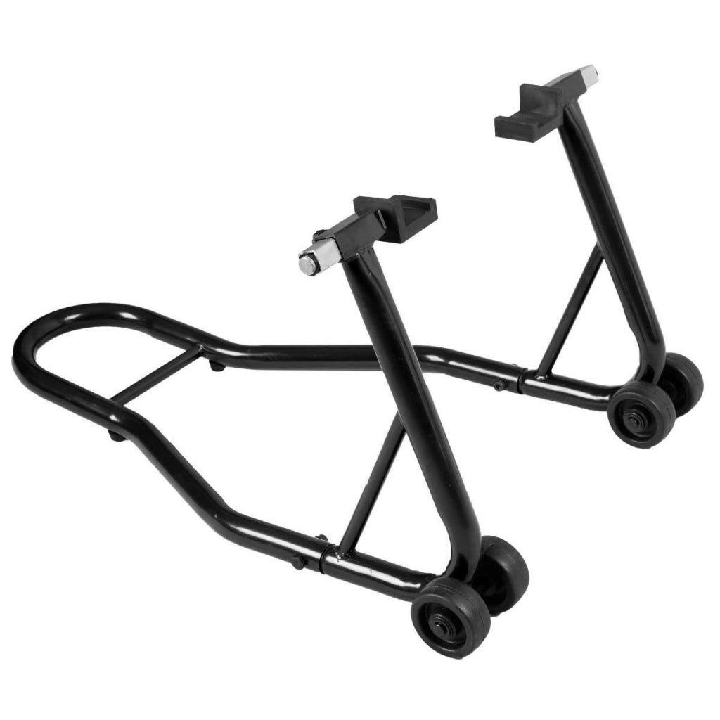 Cavalletto posteriore per moto regolabile con piastre, Cavalletto per moto universale Nero-Accessori per veicoli