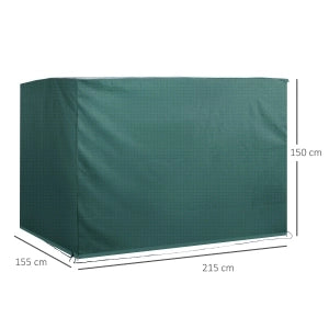 Telo di copertura impermeabile XL 215x155x150 cm in polietilene con protezione UV, verde scuro