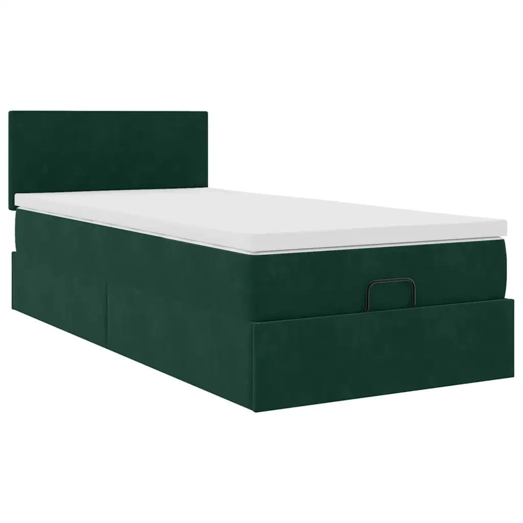 Struttura Letto Pouf con Materasso 100x200 cm Velluto 3312533