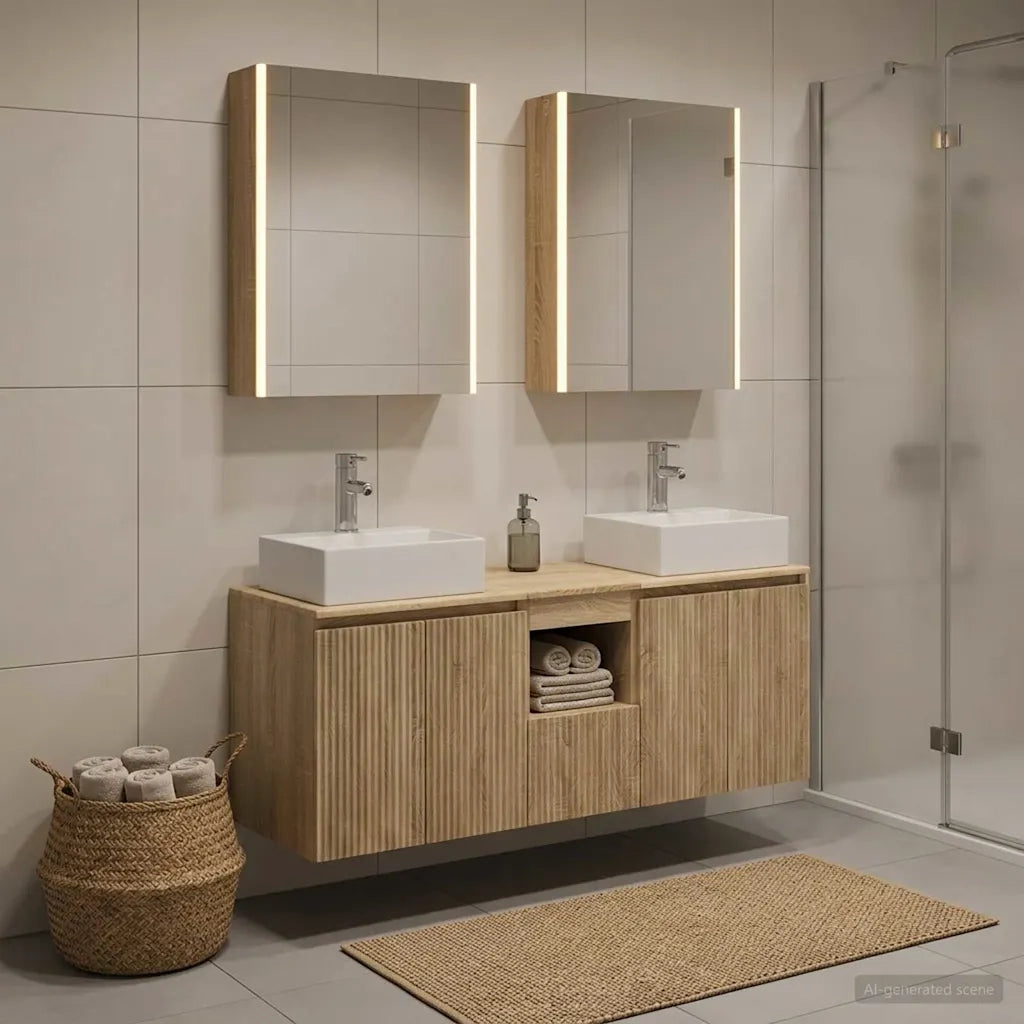 Set di Armadi da Bagno 5 pz Rovere Sonoma Legno ingegnerizzato 3406409