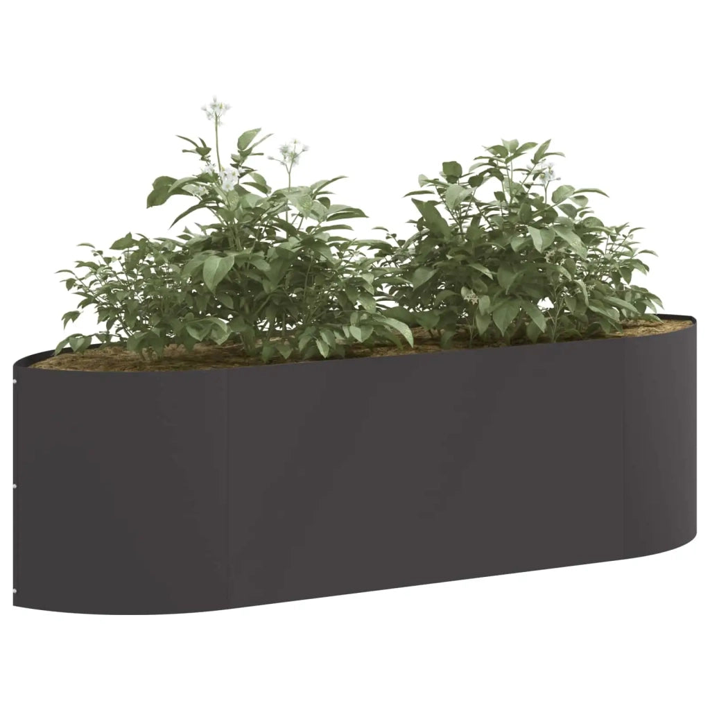Letto rialzato da giardino Nero 140 x 40 x 40 cm Acciaio 8011712