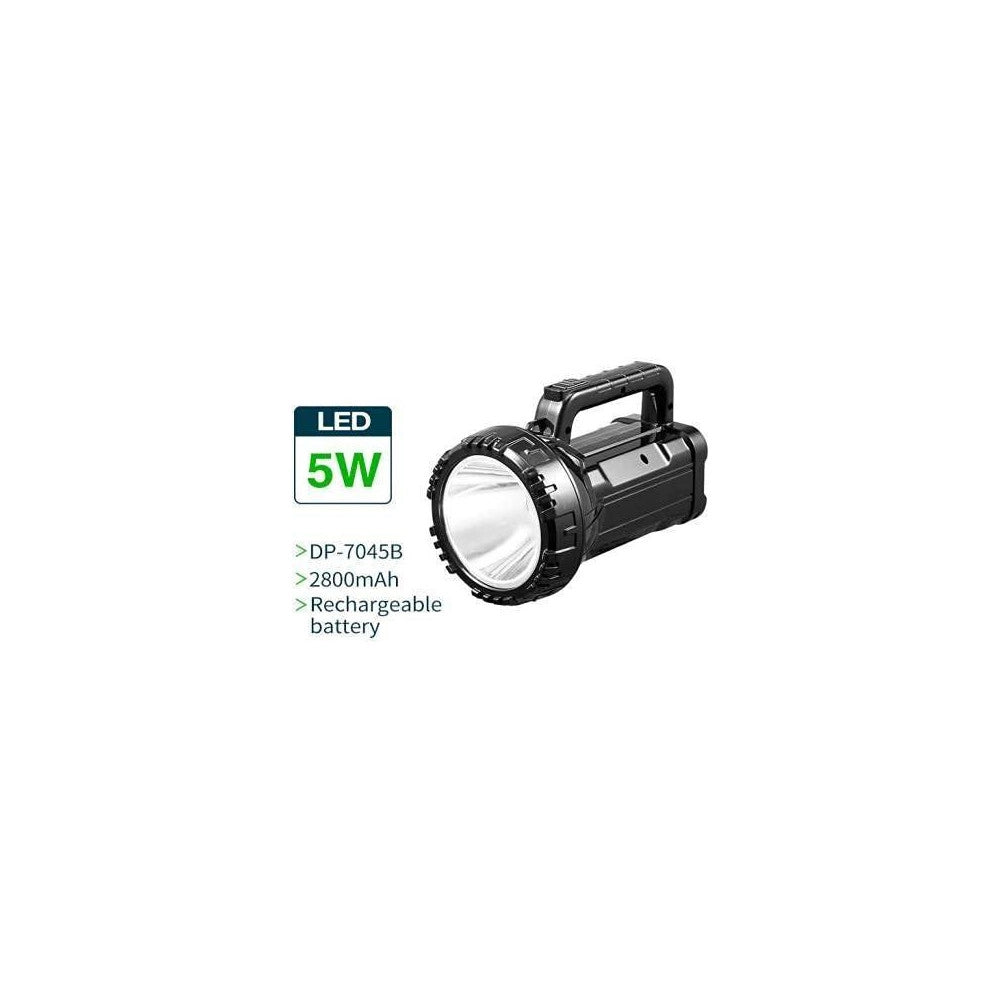 Trade Shop - Torcia Lampada Faro Portatile Led 5w Batteria Luce Emergenza Doppia Impugnatura -