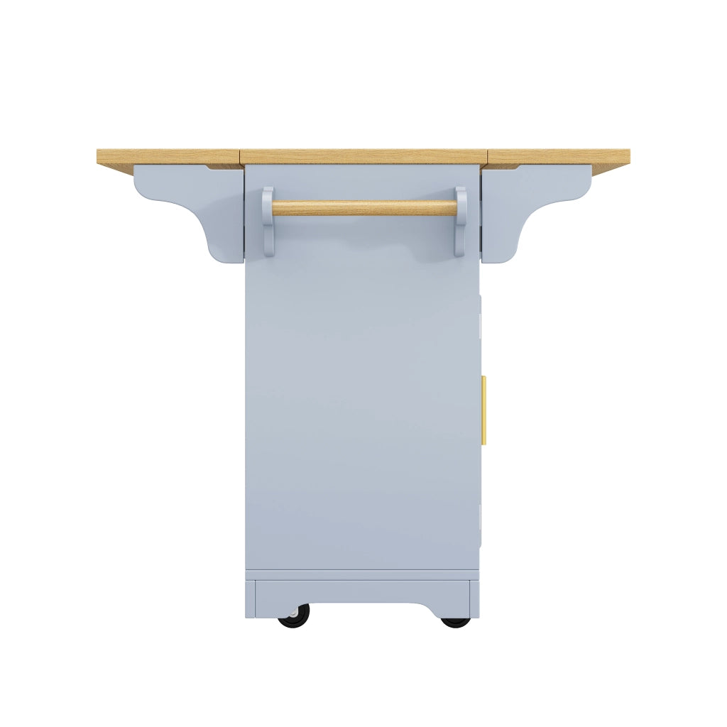 Isola da cucina 120x40(80)x95 cm con piani estensibili in MDF blu