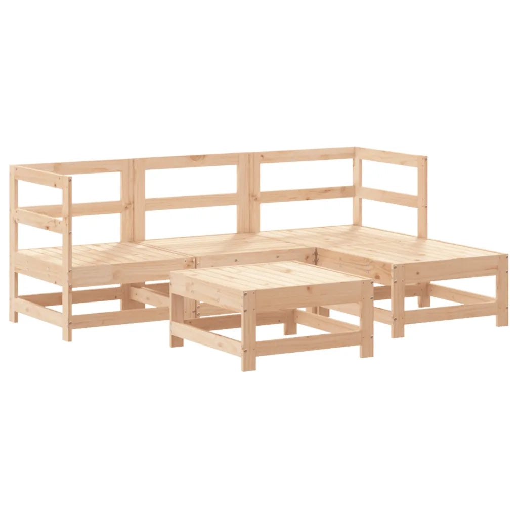 Set Salotto da Giardino 5 pz in Legno Massello di Pino 3186172
