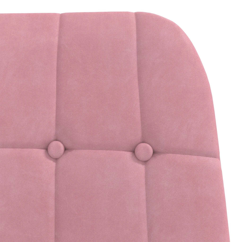 Divano Sedia-Poltrona Relax con Poggiapiedi Rosa in Velluto 409959