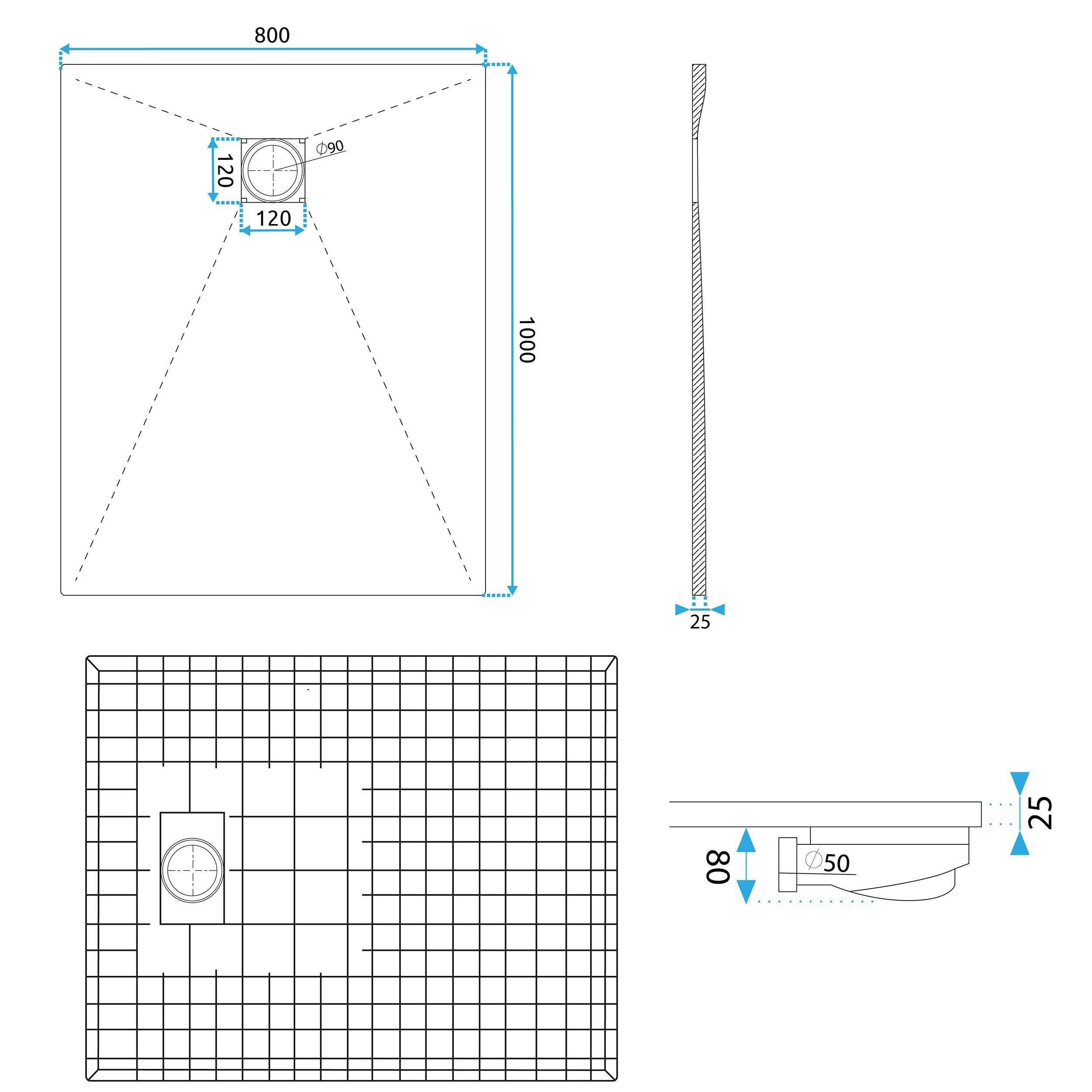 Piatto Doccia Magnum Grey 100x80