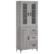 Credenza | Madia | Buffet da pranzo | Armadio da pranzo Grigio Sonoma 69,5x34x180 cm in Legno Multistrato