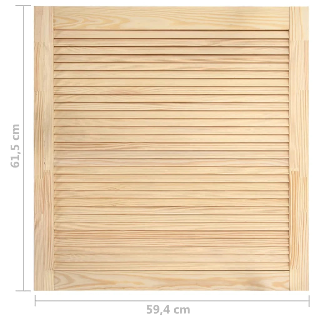 Porta a persiana in legno massello di pino anta per mobile anta per mensola rivestimento per armadio guardaroba paravento 61,5 x 59,4 cm 02_0003871