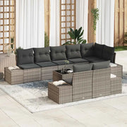 Set Divano da Giardino con archiviazione Grigio Poly Rattan 3355788