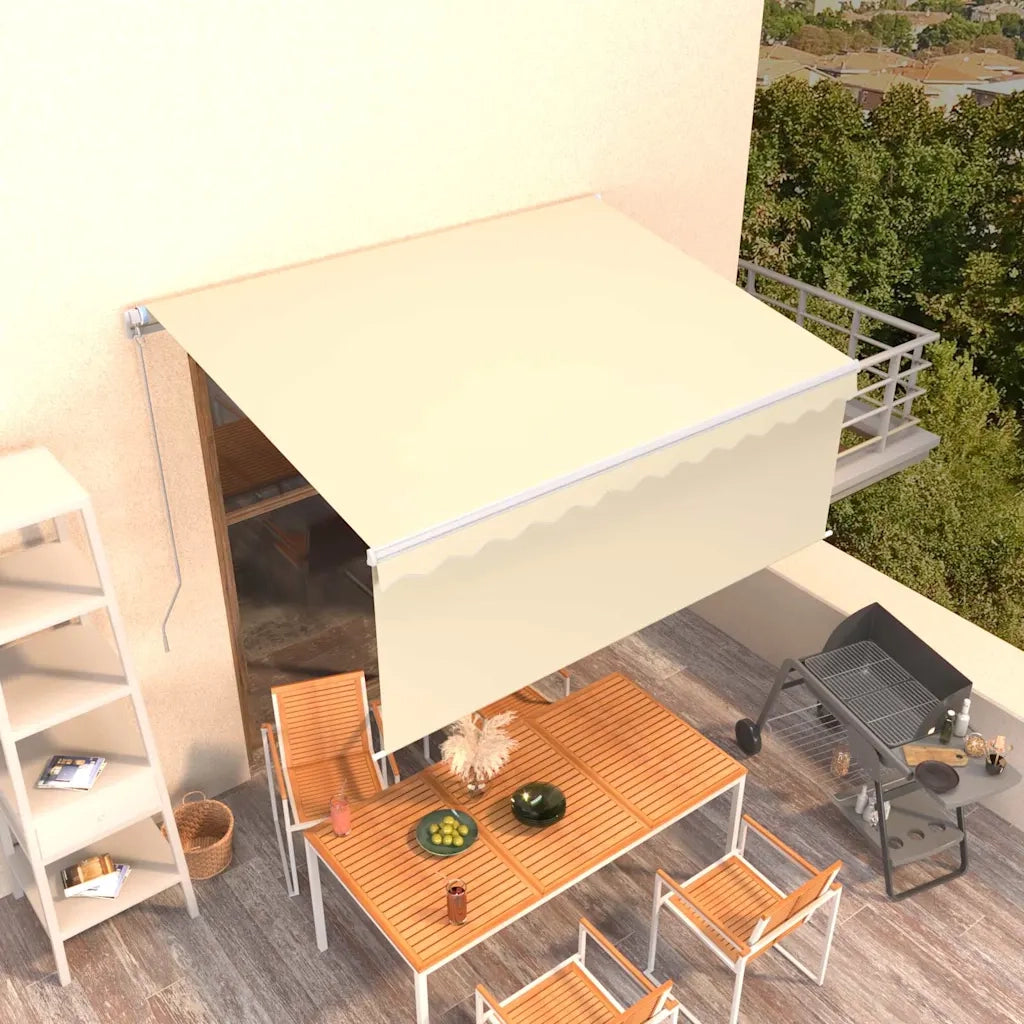 Tenda da Sole Retrattile Manuale con Parasole 3x2,5 m Crema 3069257