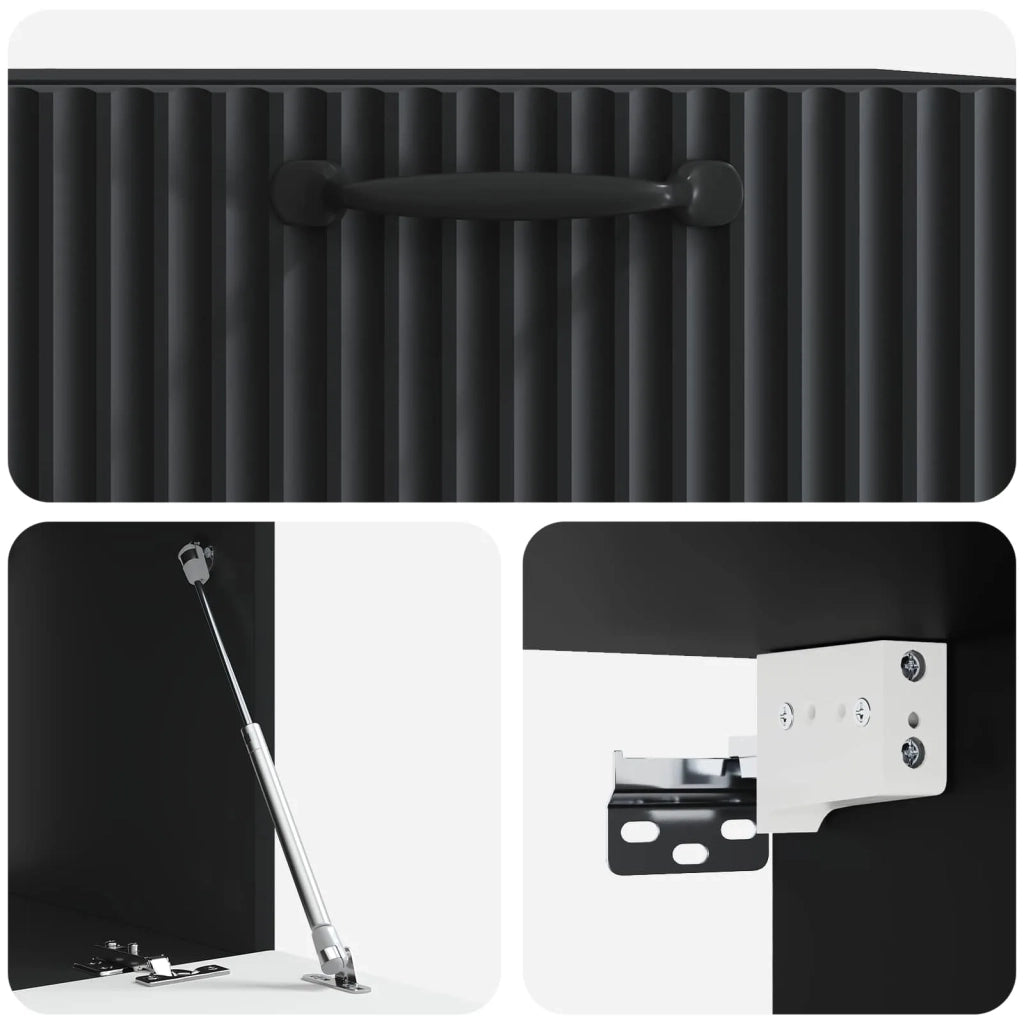 Mobile Porta TV da Muro Nero 59,5 x 41 x 30 cm 899016