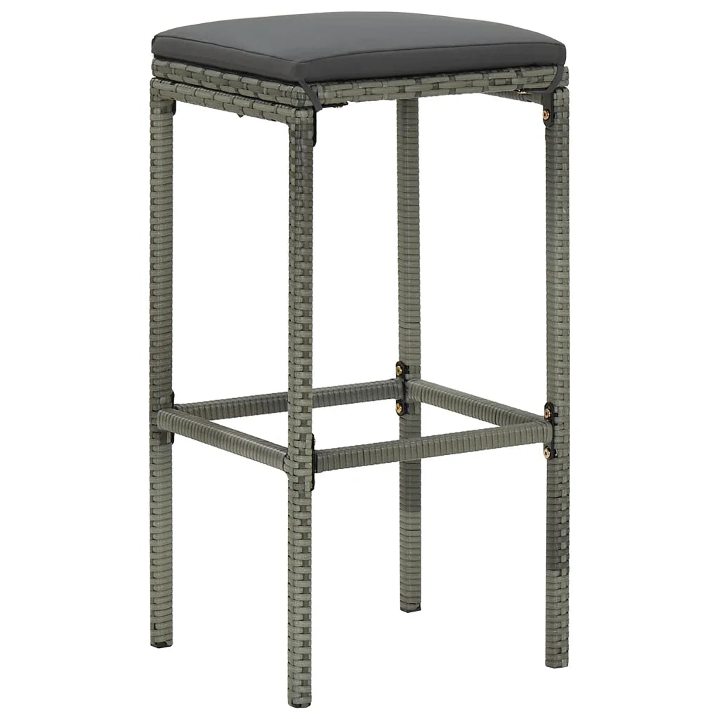 Set da Bar da Giardino 5 pz con Cuscini in Polyrattan Grigio cod mxl 35766