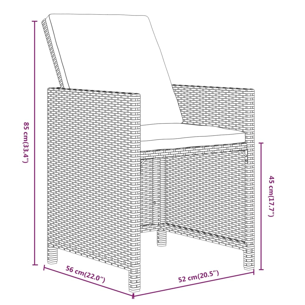 Set da pranzo da giardino da 13 pezzi con cuscini vimini grigio resina vimini 02_0014419