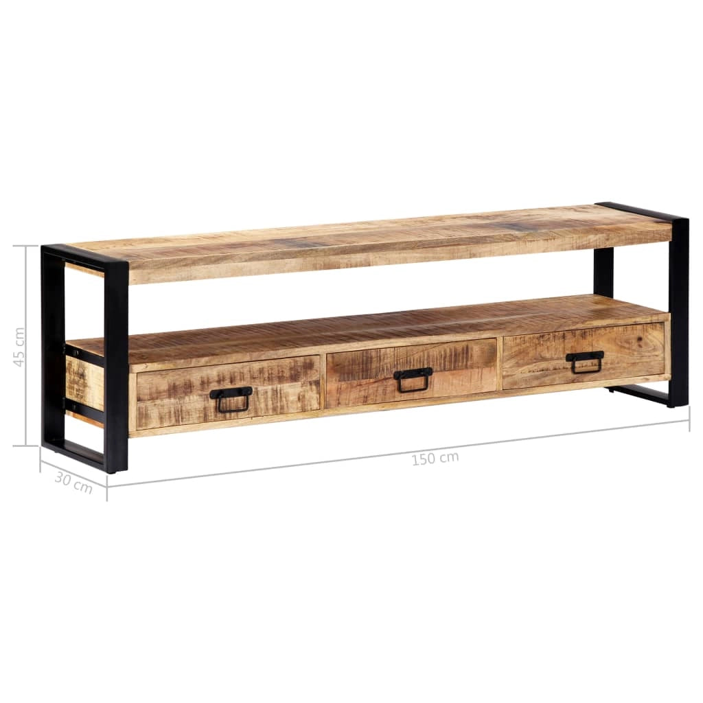 Pratica credenza porta TV di design 150 cm legno massello di mango 2502013