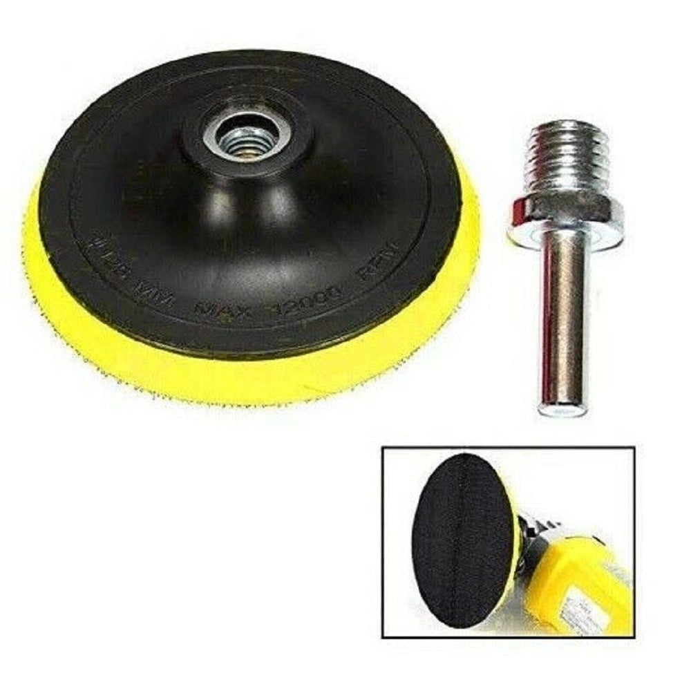 Trade Shop - Kit 10 Pz Spugna Lucidante Ceratura + Adattatore Per Trapano Lucidatrice 80mm -
