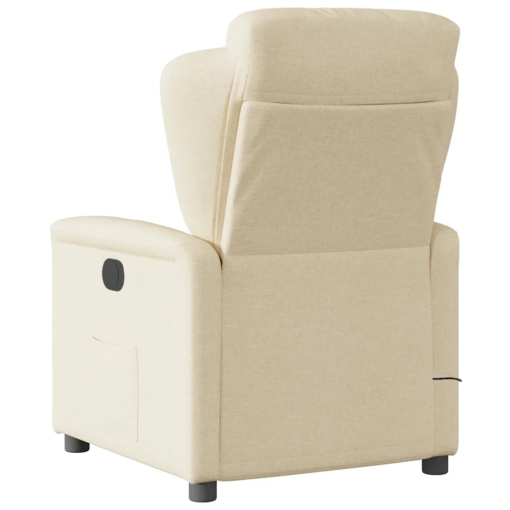 Poltrona Reclinabile Massaggiante Elettrica Crema in Tessuto 3303132