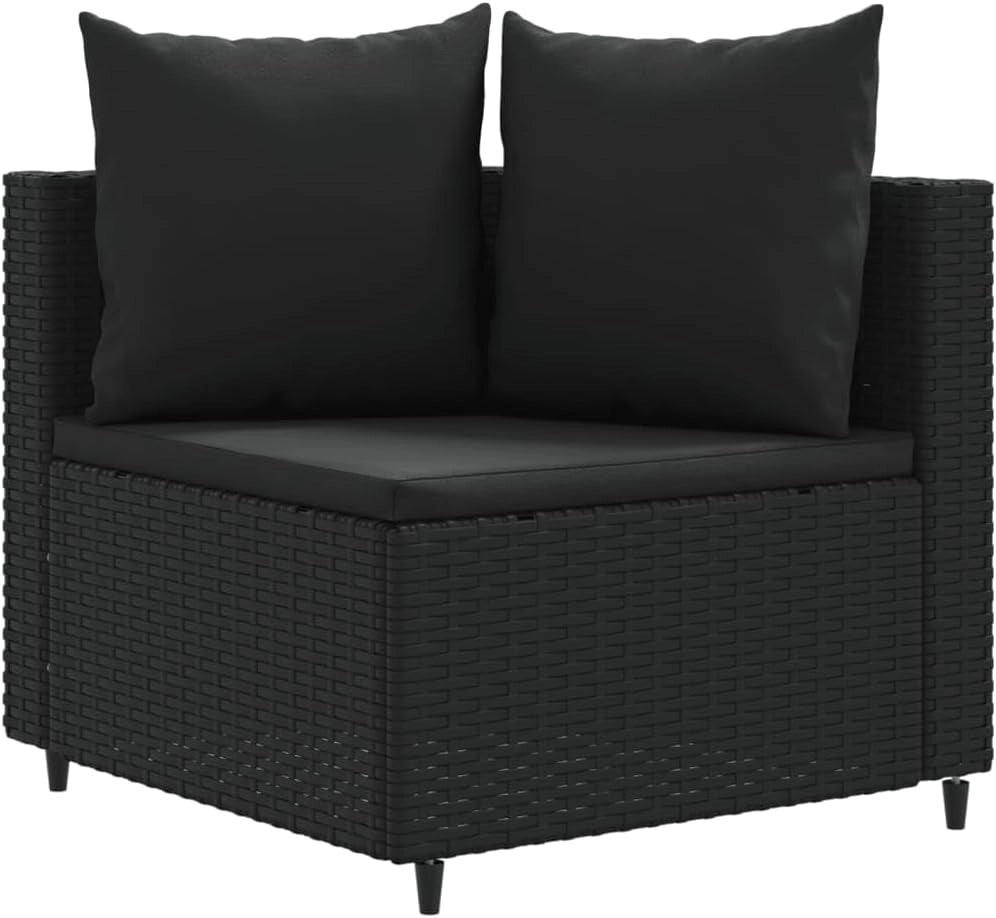 Set di divani da giardino 4 pezzi con cuscini in rattan sintetico nero, set da giardino esterno, mobili da giardino, mobili da giardino, set di mobili da giardino - 3308459