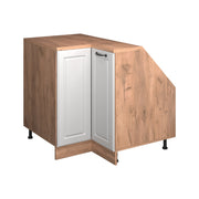 Mobile cucina angolare per sottotetto R-Line Bianco rustico/Rovere dorato 75.6 cm con 1 porta, carcassa dell’armadio profondità 60 cm Vicco