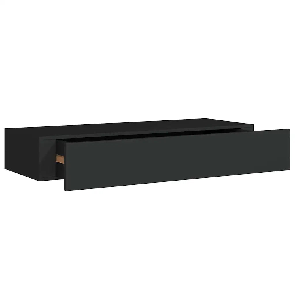 Scaffale con Cassetti da Parete Nero 60x23,5x10 cm in MDF cod mxl 71446