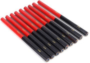 Set di matite a forma di esagono per lavorazione del legno - 9 pezzi - colori rossoblu