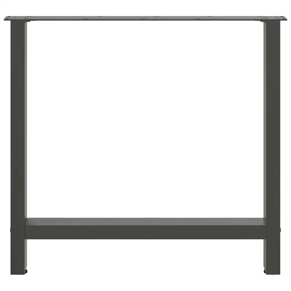 Gambe per tavolo da pranzo antracite 2 pz 80x(72-73) cm in acciaio 4013314