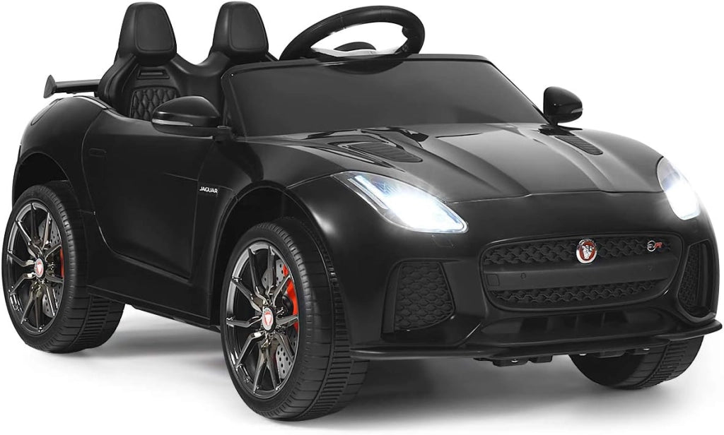 Macchina Elettrica per Bambini Jaguar 12V con Telecomando, Auto Elettrico a Pedale e Cinture di Sicurezza, Veicoli con Multimedia, Clacson e Luci, Velocità 3-5 km/h, Carico 25 kg (Bianco)