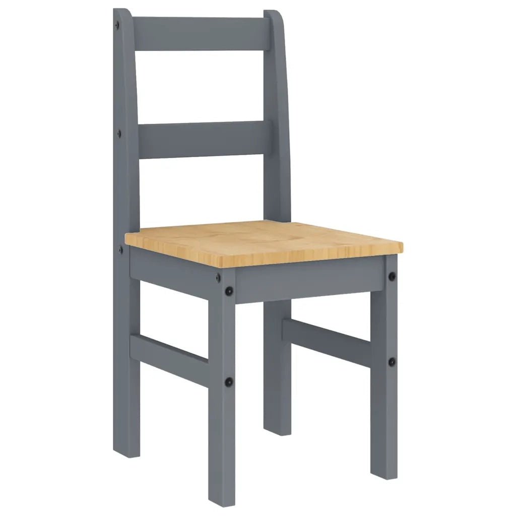 vidaXL Set da Pranzo 5 pz Panama Grigio in Legno Massello di Pino