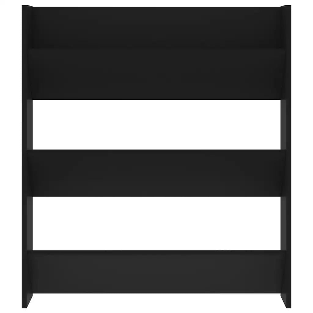 Scarpiera a Muro-Scaffale da Parete per Scarpe Nera 80x18x90 cm in Legno Multistrato