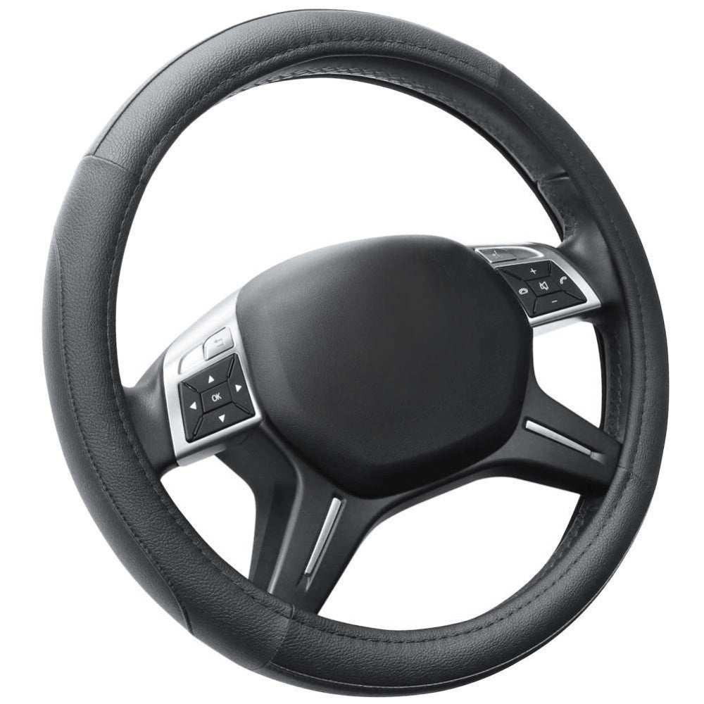 Trade Shop - Coprivolante Copri Volante Universale Per Auto Nero 37-39cm Con Presa Comfort -