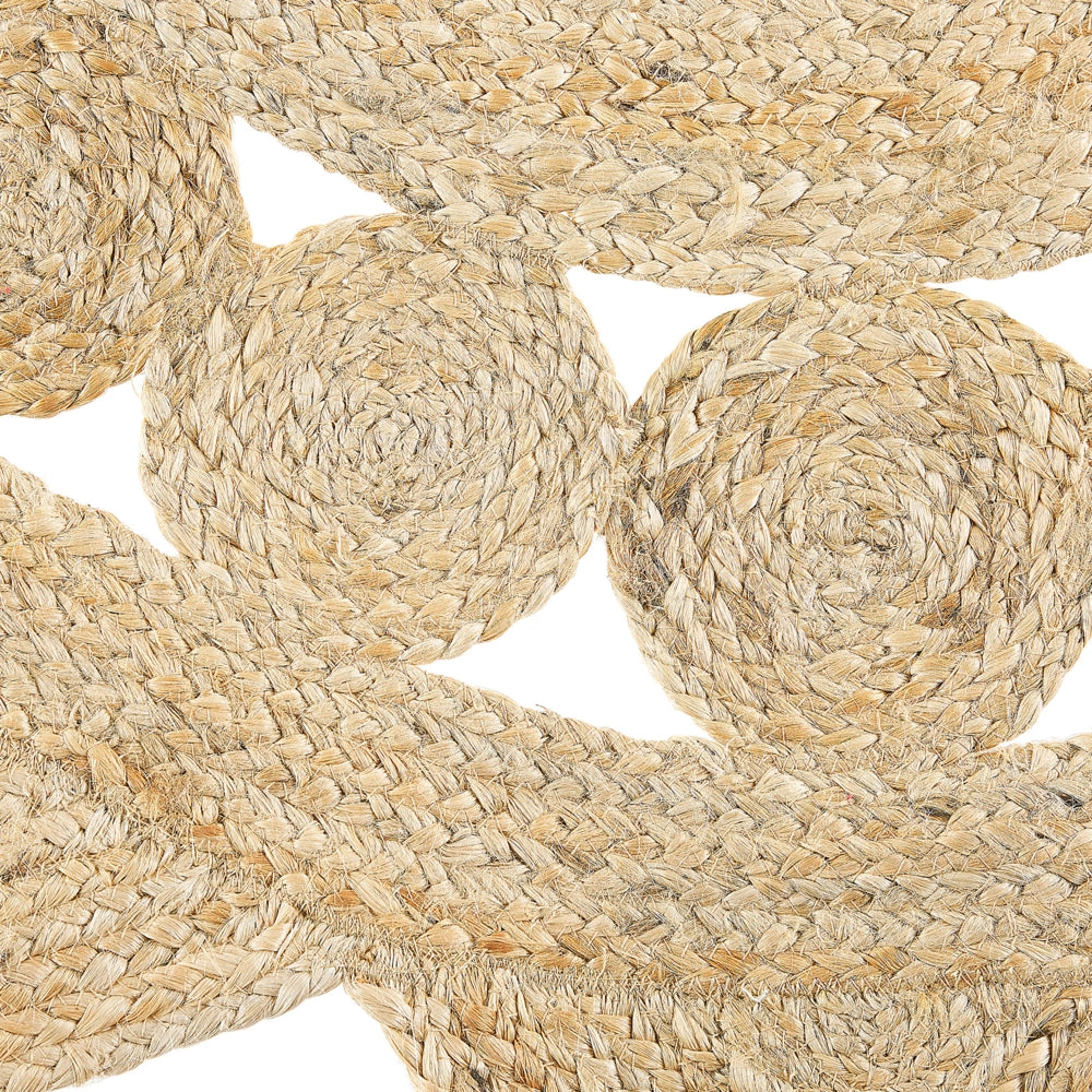 Tappeto tappetino Iuta Beige Rotondo Soggiorno di Campagna ø 120 cm