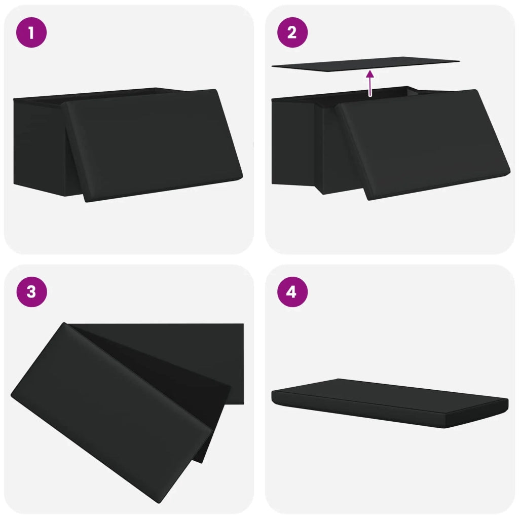 Panchina di stoccaggio pieghevole Nero PVC 42045233