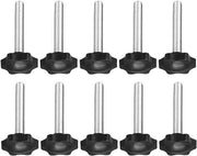 Chiodatrice a manubrio a forma di stella M8 x 60 mm - Manubrio nero - Pomo a forma di stella - Materiale plastico/ferro di carbonio - Installazione facile - Grip comodo