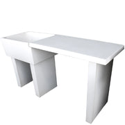 Pilozza lavabo calcestruzzo cemento serie ostuni incasso destra piano laterale *** misure 60 x 47 x h.30 cm, confezio...