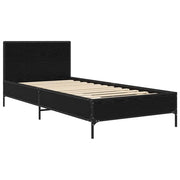 Letto singolo | Letto per adulti | Struttura letto con testata Rovere Nero 80 x 200 cm
