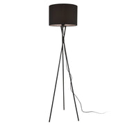 Lampada da terra moderna a treppiede lampada da terra di design attacco E27 metallo e tessuto altezza 154 cm nero 03_0005255