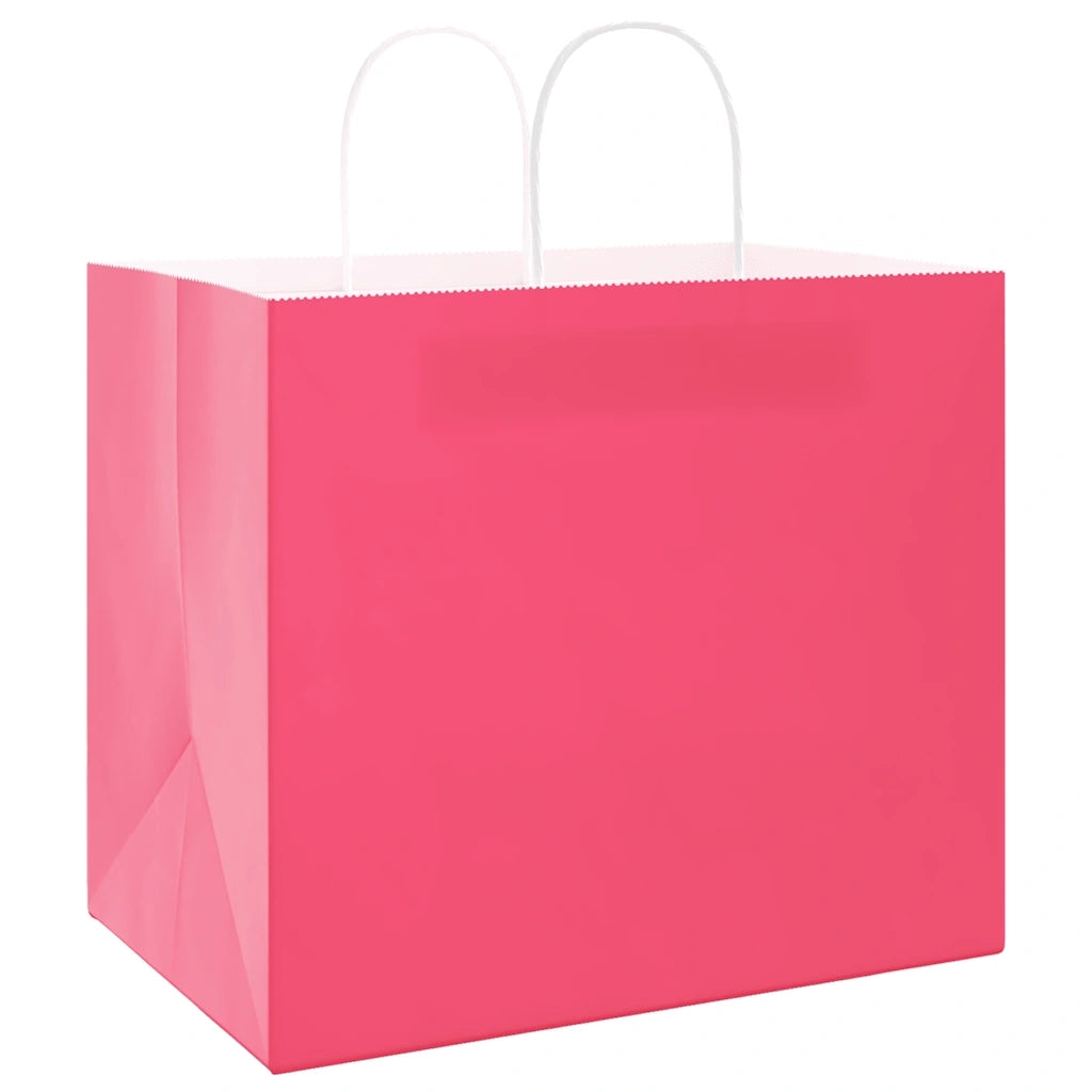 Sacchetti di Carta 250 pz con Manici Rosa 32x22x28 cm