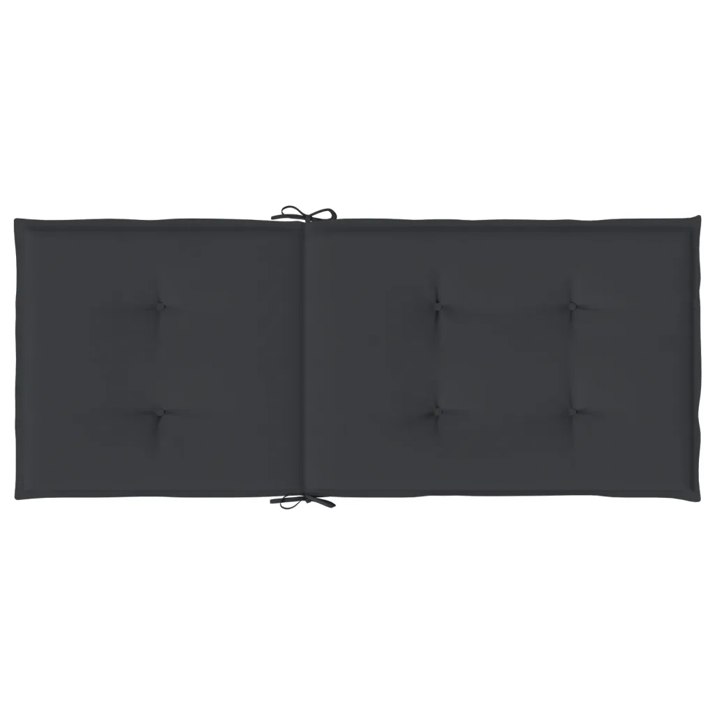 Cuscini per Sedie 4 pz Neri 120x50x3 cm in Tessuto