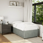 Giroletto senza Materasso Grigio Chiaro 90x200 cm Velluto