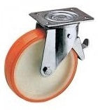 RUOTA NYLON VULCOLAN PIASTRA GIREV. MM.100 C/FRENO ART.600/N