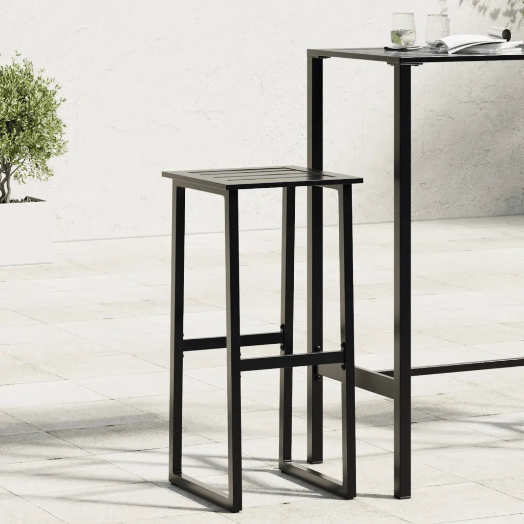 vidaXL Sgabelli da Bar 4pz Neri 38x38x80 cm Acciaio Verniciato Polvere