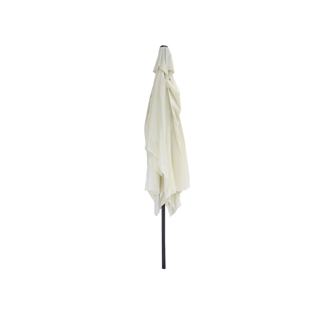 Ombrellone rettangolare da giardino Eolo (300x200 cm), acciaio e poliestere, palo diam. 38 mm, apertura antivento con manovella, senza base, colore ecru