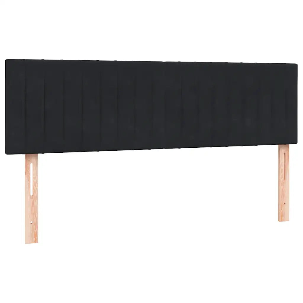 Giroletto a Molle con Materasso Nero 160x210 cm in Velluto