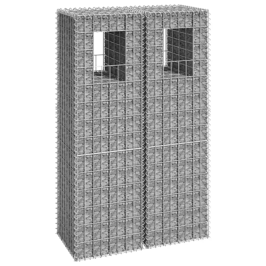 Cesti a Gabbione a Torre 2 pz 40x40x140 cm in Ferro 151263