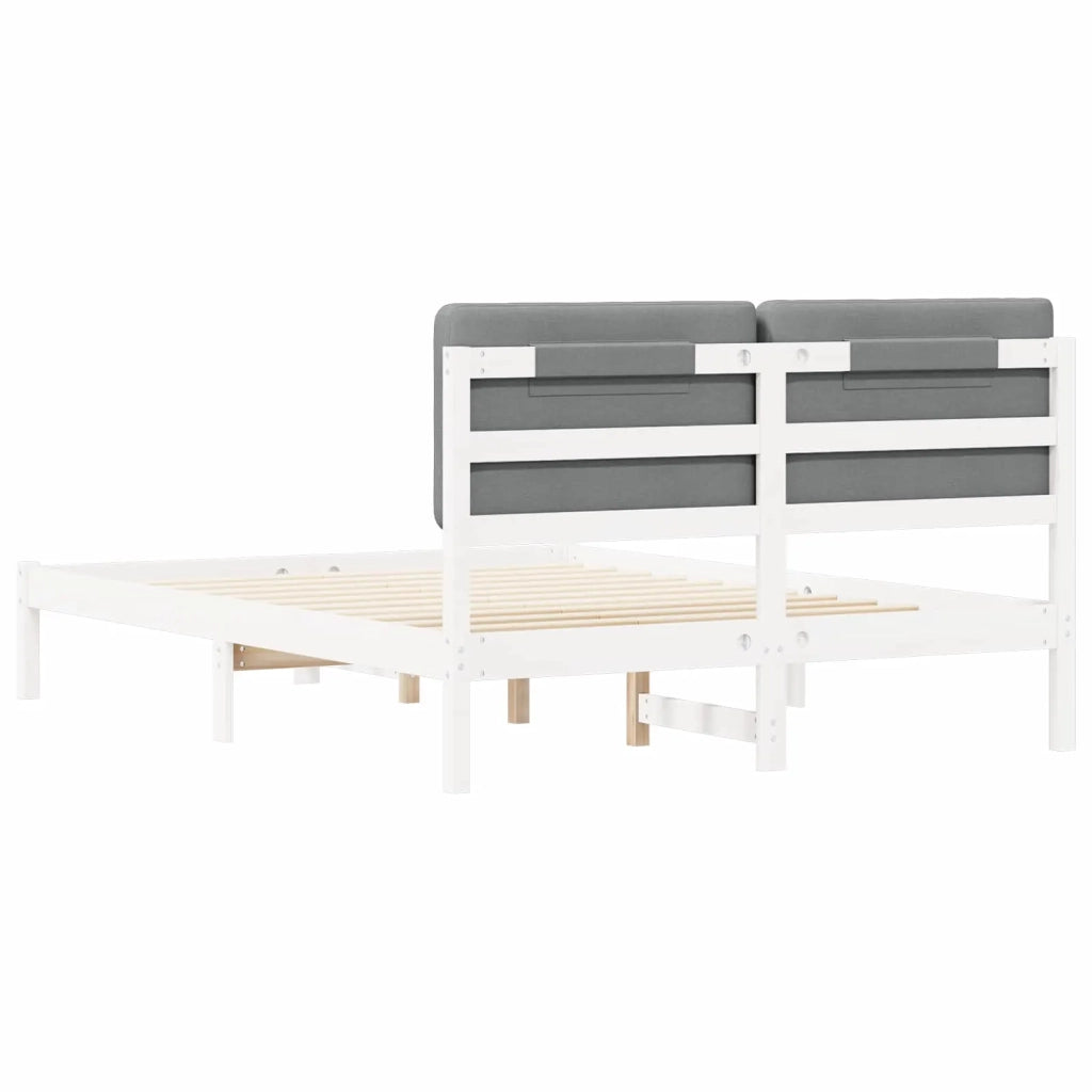 Letto con Testiera Rivestita Grigio chiaro 140 x 200 cm 877908