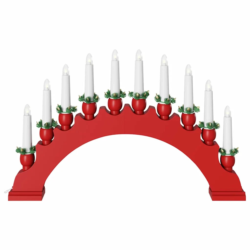 Arco di Candele di Natale con 10 Candele LED 3 pcs Rosso