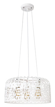 Lampadario vintage Rabalux Alessandra bianco metallo Ø40 3xE27